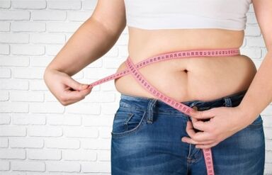 Fat deposits in the waist